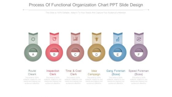 Process Of Functional Organization Chart Ppt Slide Design