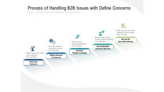 Process Of Handling B2B Issues With Define Concerns Ppt PowerPoint Presentation Infographics Show Process Of Handling B2B Issues With Define Concerns Ppt PowerPoint Presentation Infographics Show