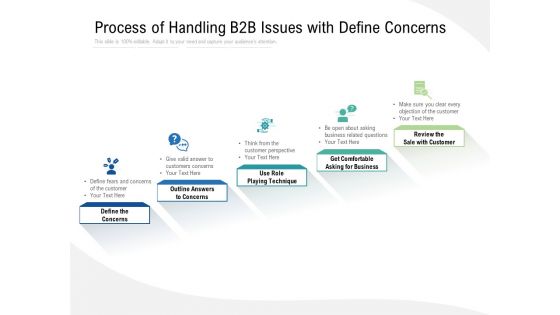 Process Of Handling B2B Issues With Define Concerns Ppt PowerPoint Presentation Infographics Show