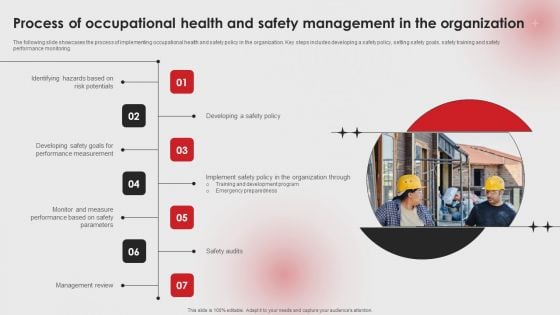 Process Of Occupational Health And Safety Management In The Organization Ppt PowerPoint Presentation File Backgrounds PDF