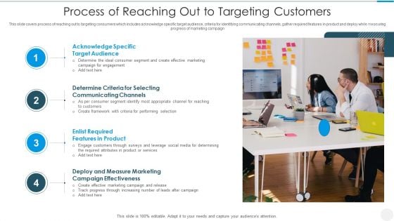 Process Of Reaching Out To Targeting Customers Designs PDF