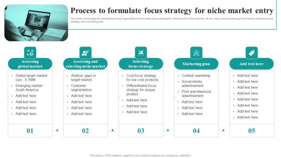 Process To Formulate Focus Strategy For Niche Market Entry Market Focused Product Launch Strategy Template PDF