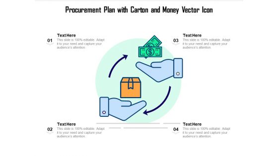 Procurement Plan With Carton And Money Vector Icon Ppt PowerPoint Presentation File Slides PDF