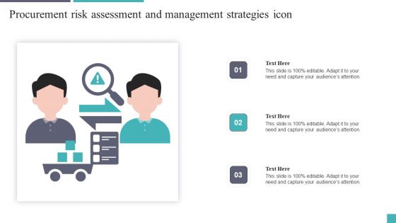 Procurement Risk Assessment And Management Strategies Icon Summary PDF