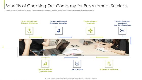 Procurement Vendor Benefits Of Choosing Our Company Ppt Slides Templates PDF