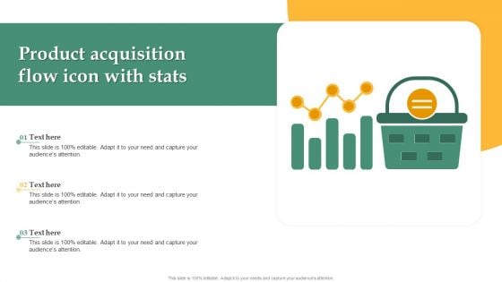 Product Acquisition Flow Icon With Stats Slides PDF