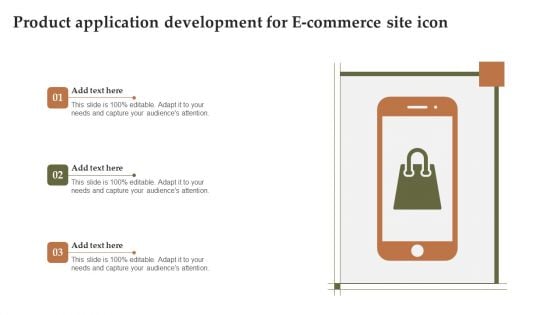 Product Application Development For E Commerce Site Icon Slides PDF