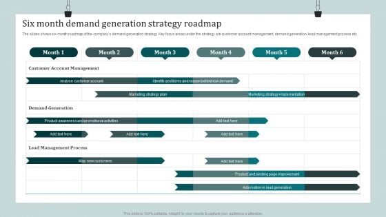 Product Awareness Strategies To Raise Demand Six Month Demand Generation Strategy Roadmap Brochure PDF Product Awareness Strategies To Raise Demand Six Month Demand Generation Strategy Roadmap Brochure PDF