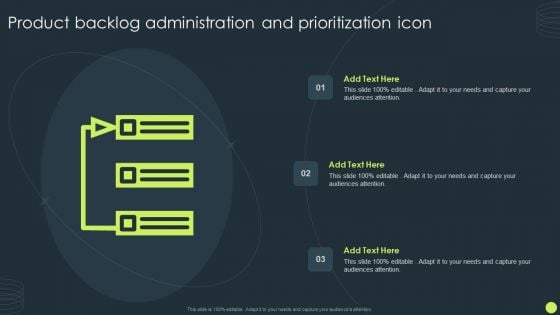 Product Backlog Administration And Prioritization Icon Ppt Slides Graphics Example PDF