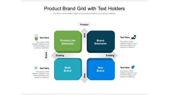 Product Brand Grid With Text Holders Ppt PowerPoint Presentation File Formats PDF