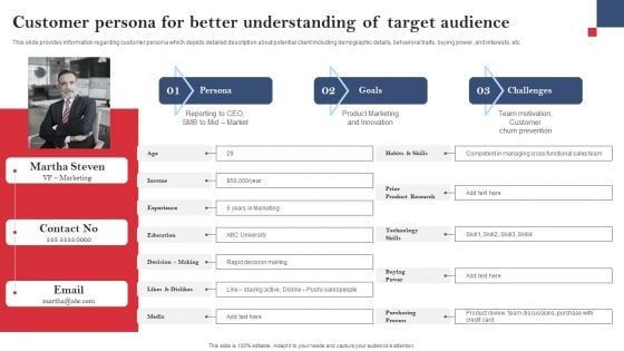 Product Branding To Enhance Customer Persona For Better Understanding Of Target Brochure PDF