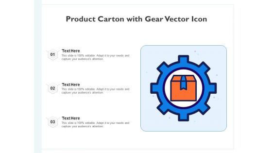 Product Carton With Gear Vector Icon Ppt PowerPoint Presentation Gallery Themes PDF