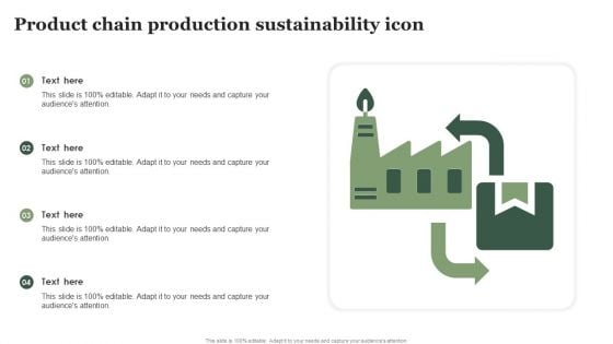 Product Chain Production Sustainability Icon Ppt File Formats PDF