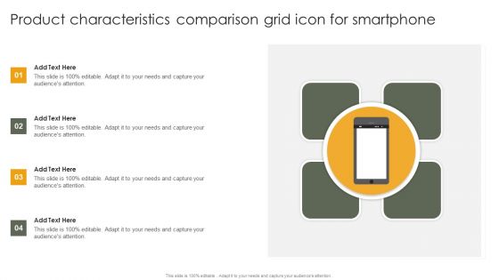 Product Characteristics Comparison Grid Icon For Smartphone Structure PDF