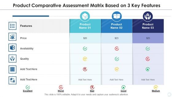 Product Comparative Assessment Matrix Based On 3 Key Features Microsoft PDF