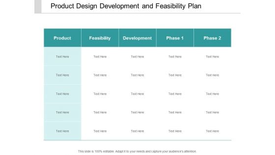 Product Design Development And Feasibility Plan Ppt Powerpoint Presentation Visuals