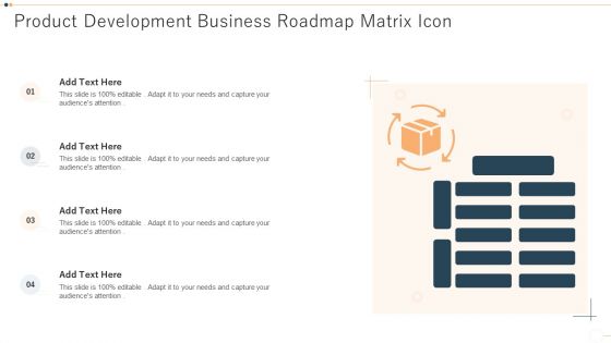 Product Development Business Roadmap Matrix Icon Portrait PDF