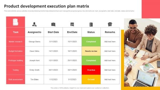 Product Development Execution Plan Matrix Structure PDF