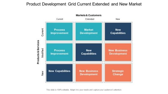 Product Development Grid Current Extended And New Market Ppt PowerPoint Presentation Summary Images