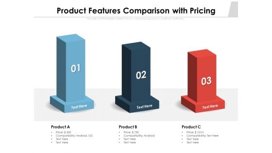 Product Features Comparison With Pricing Ppt PowerPoint Presentation Layouts Topics PDF