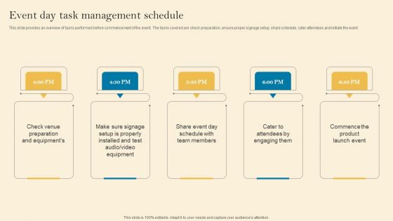 Product Inauguration Event Planning And Administration Event Day Task Management Schedule Introduction PDF