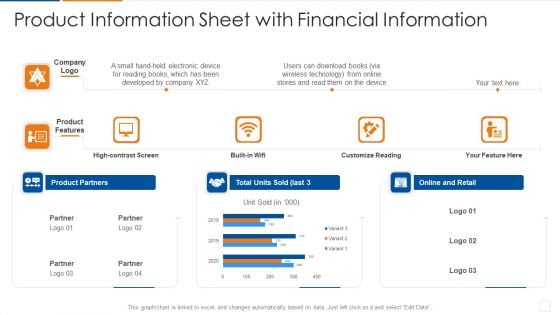 Product Information Sheet With Financial Information Infographics PDF