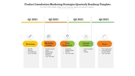 Product Introduction Marketing Strategies Quarterly Roadmap Template Structure
