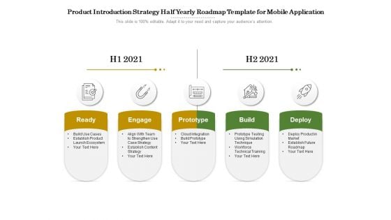 Product Introduction Strategy Half Yearly Roadmap Template For Mobile Application Information