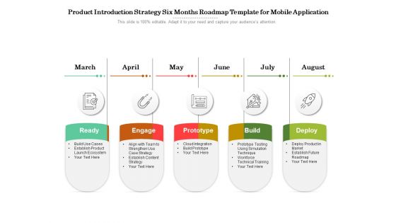 Product Introduction Strategy Six Months Roadmap Template For Mobile Application Topics