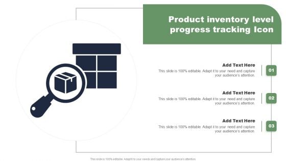 Product Inventory Level Progress Tracking Icon Structure PDF