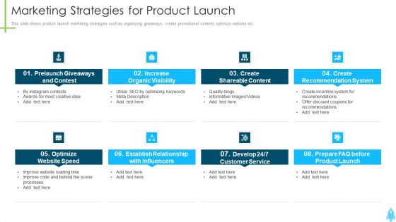 Product Kick Off Strategy Marketing Strategies For Product Launch Ppt Outline Example Introduction PDF