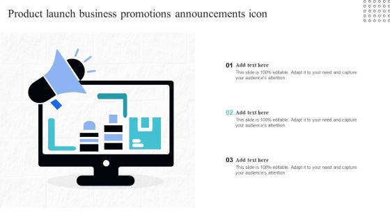 Product Launch Business Promotions Announcements Icon Formats PDF