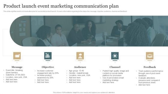 Product Launch Event Marketing Communication Plan Clipart PDF