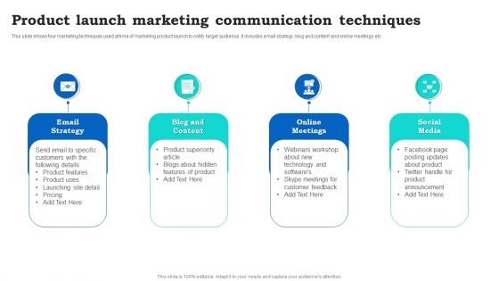 Product Launch Marketing Communication Techniques Topics PDF