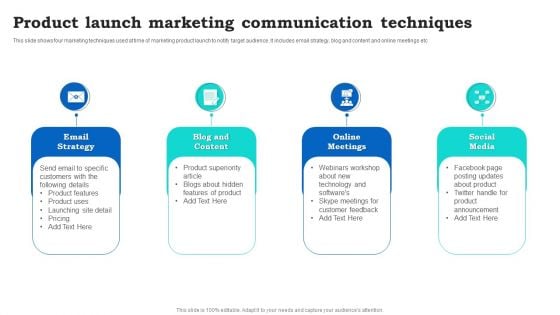 Product Launch Marketing Communication Techniques Topics PDF