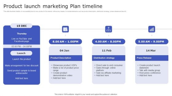 Product Launch Marketing Plan Timeline Graphics PDF