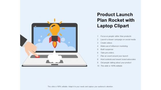 Product Launch Plan Rocket With Laptop Clipart Ppt PowerPoint Presentation Show Graphics