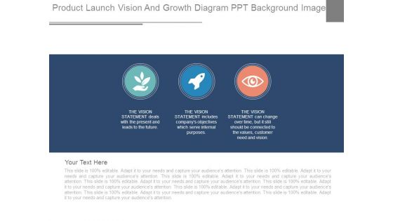Product Launch Vision And Growth Diagram Ppt Background Images