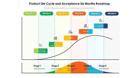 Product Life Cycle And Acceptance Six Months Roadmap Summary