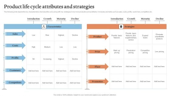 Product Life Cycle Attributes And Strategies Sample PDF