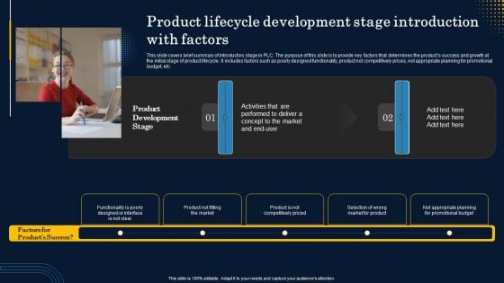 Product Lifecycle Development Stage Introduction With Factors Summary PDF