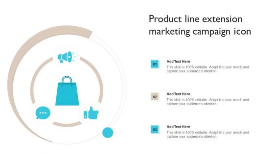 Product Line Extension Marketing Campaign Icon Ppt Portfolio Background PDF