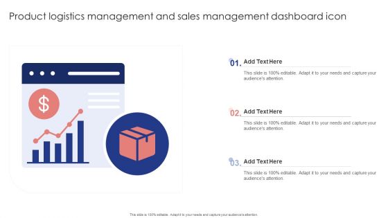 Product Logistics Management And Sales Management Dashboard Icon Download PDF