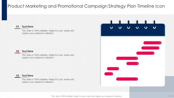 Product Marketing And Promotional Campaign Strategy Plan Timeline Icon Ideas PDF