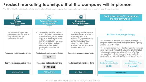 Product Marketing For Generating Product Marketing Technique That The Company Will Inspiration PDF