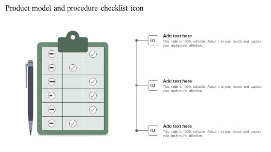 Product Model And Procedure Checklist Icon Diagrams PDF