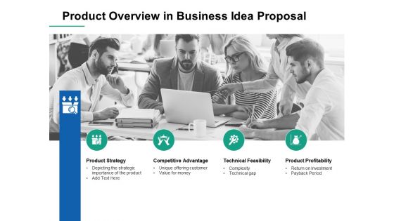 Product Overview In Business Idea Proposal Ppt PowerPoint Presentation Infographics Images