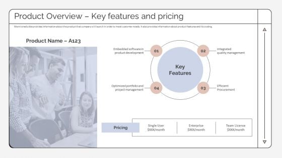 Product Overview Key Features And Pricing Strategic Promotion Plan To Improve Product Brand Image Mockup PDF