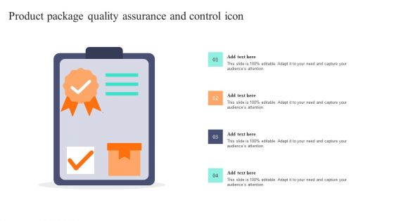 Product Package Quality Assurance And Control Icon Information PDF