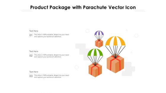 Product Package With Parachute Vector Icon Ppt PowerPoint Presentation Designs Download PDF